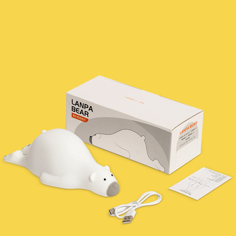 Cute Bear Silicone Night Light – 3-Level LED Bedside Lamp for Kids & Home Decor